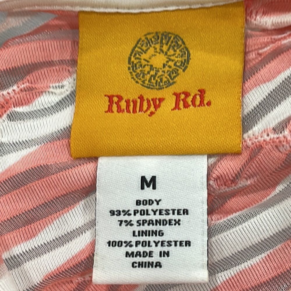 NWOT Ruby Rd striped pink and white blouse. Size M medium 8/10 - Picture 6 of 8